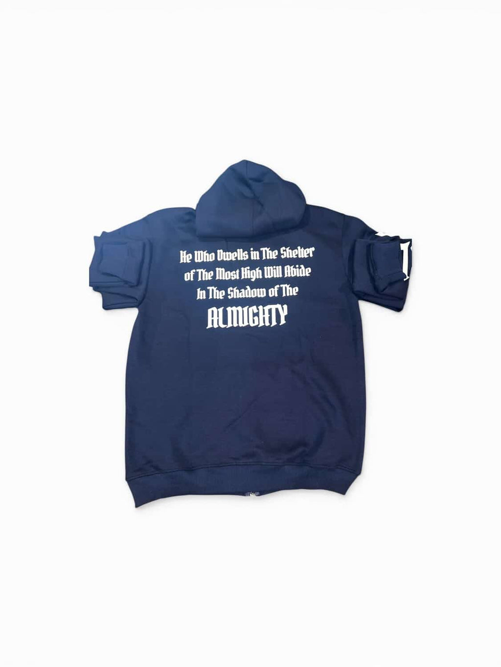 Navy Blue Psalms 91 Zip up